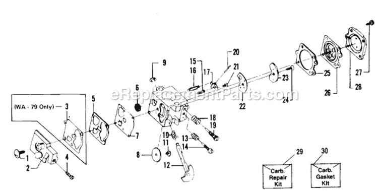 Page A Diagram and Parts List for 2615  Weed Eater Trimmer